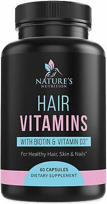Extra Strength Hair Multivitamin Biotin, Vitamin D, Vitamin B-12 ...