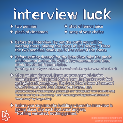 spell spellwork spellcraft luck job hunting interviewing interview spell witchblr