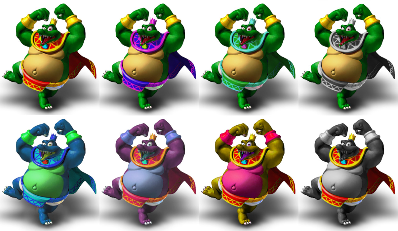 Shred's Reblog Emporium — King K. Rool color palettes for SSB4. I hope...