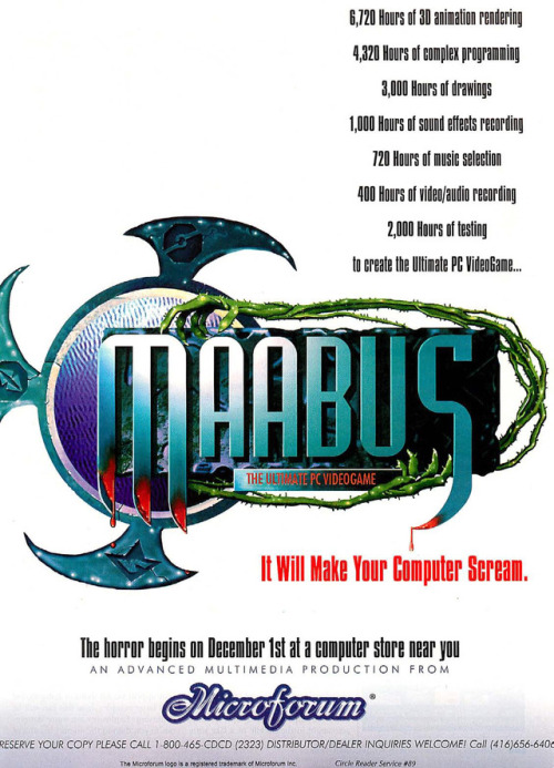 obscurevideogames:retrocgads:USA 1994Maabus (Microforum -...