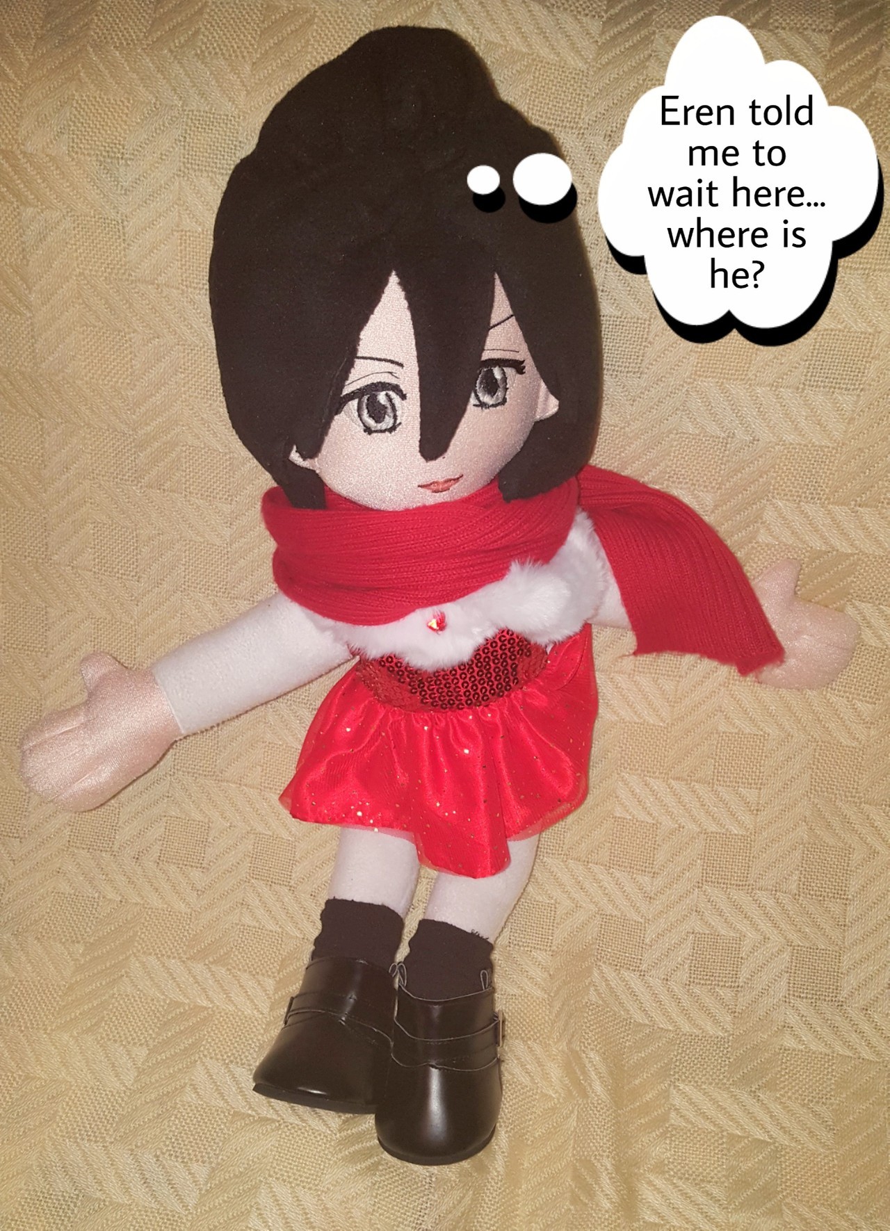 Eren & Mikasa Plush — Mikasa celebrated her birthday with Eren. Is she...