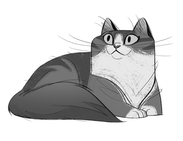 Daily Cat Drawings 722 Fluffy