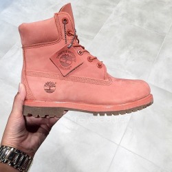 pink timbs with bow