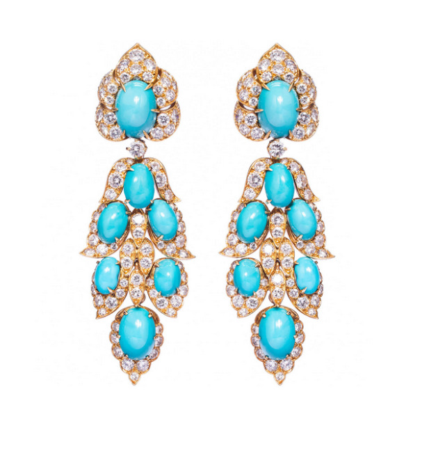 Diamonds in the Library — Magnificent 1960s Van Cleef & Arpels Turquoise...