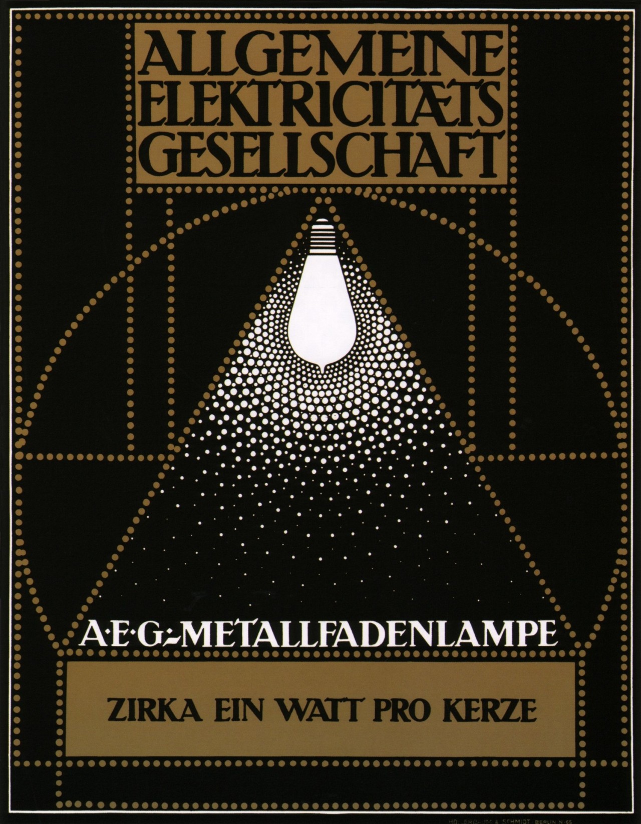 1910 Allgemeine Elektricitaets Gesellschaft, AEG Metallfadenlampe 