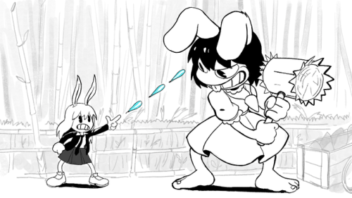 aowlboxa:Touhou reisen X cuphead !!Don’t give them any...