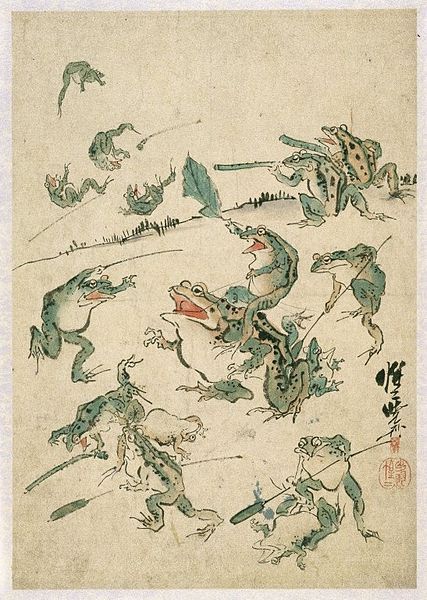 quelocurita:War of the Frogs - Kawanabe Kyosai (Japanese,...