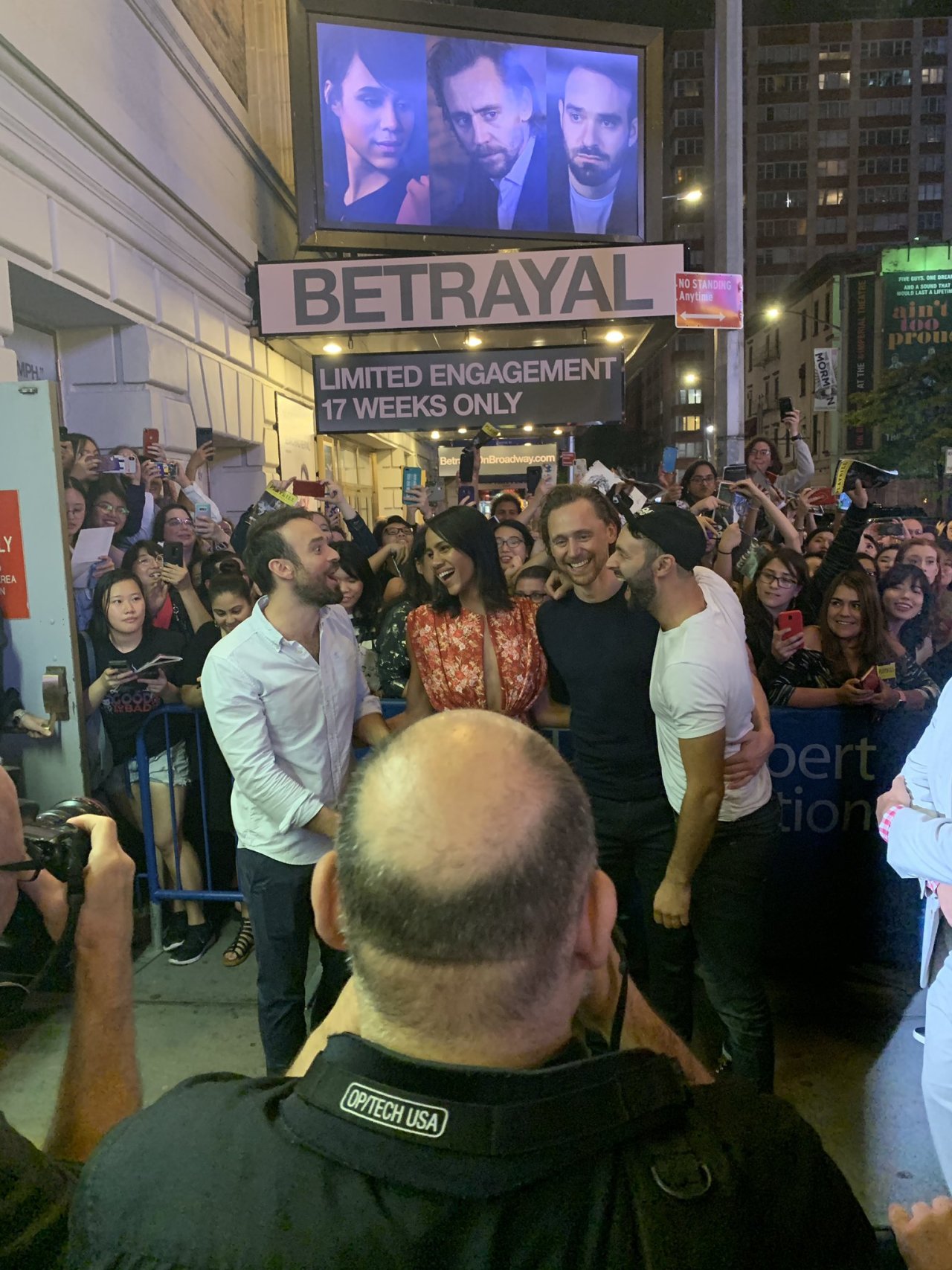Betrayal Cast With Fans At Stage Door After Their Hiddles