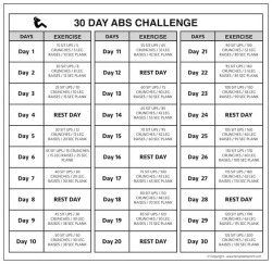 Push Up Challenge Chart