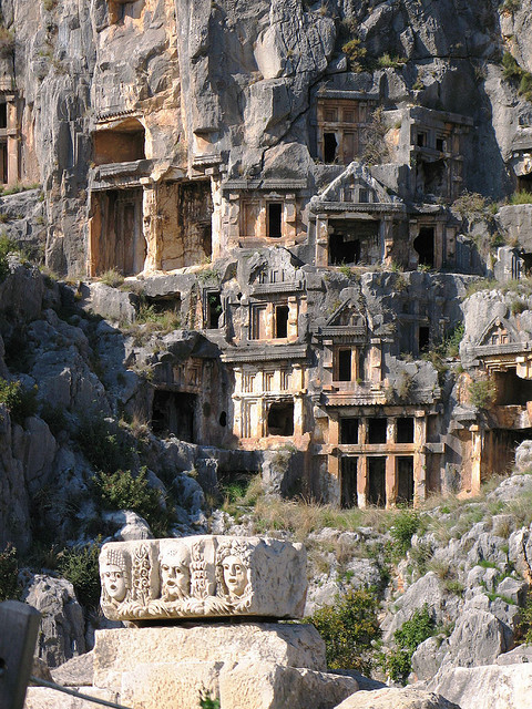 Myra Turkey tombs lycia rock-cut archeology ruins historical turkiye travel Tourism turkei antalya kale
