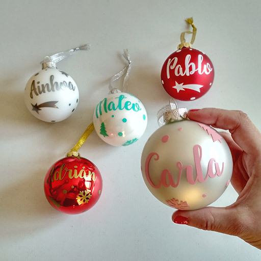 apoyo Sabroso Pickering Vinilos Baratos — Bolas de Navidad grandes, personalizadas con el...