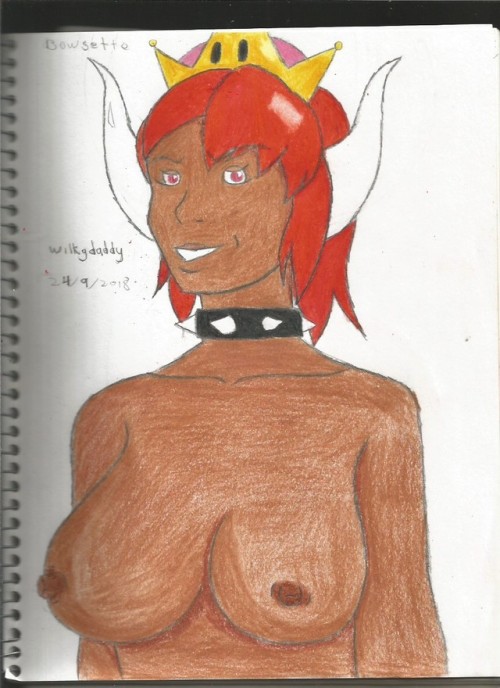 I went and did a Bowsette tanned skin but I messed up on the...