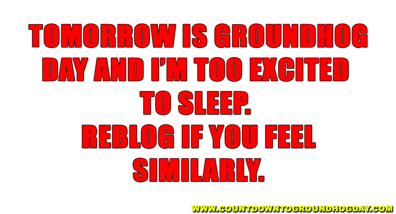Tomorrow is Groundhog Day