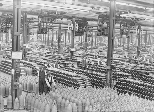 mostly-history:Stacks of shells in the National Shell Filling...