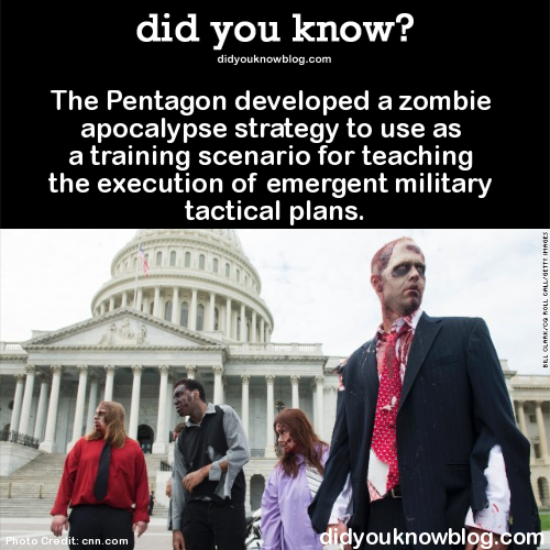 The Pentagon developed a zombie apocalypse...