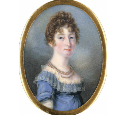 A portrait of Marie Thérèse Charlotte, the duchesse d'Angoulême by Bernhard Guérard, circa 1810-1815. [credit: Galerie Bassenge, via Auction.fr]