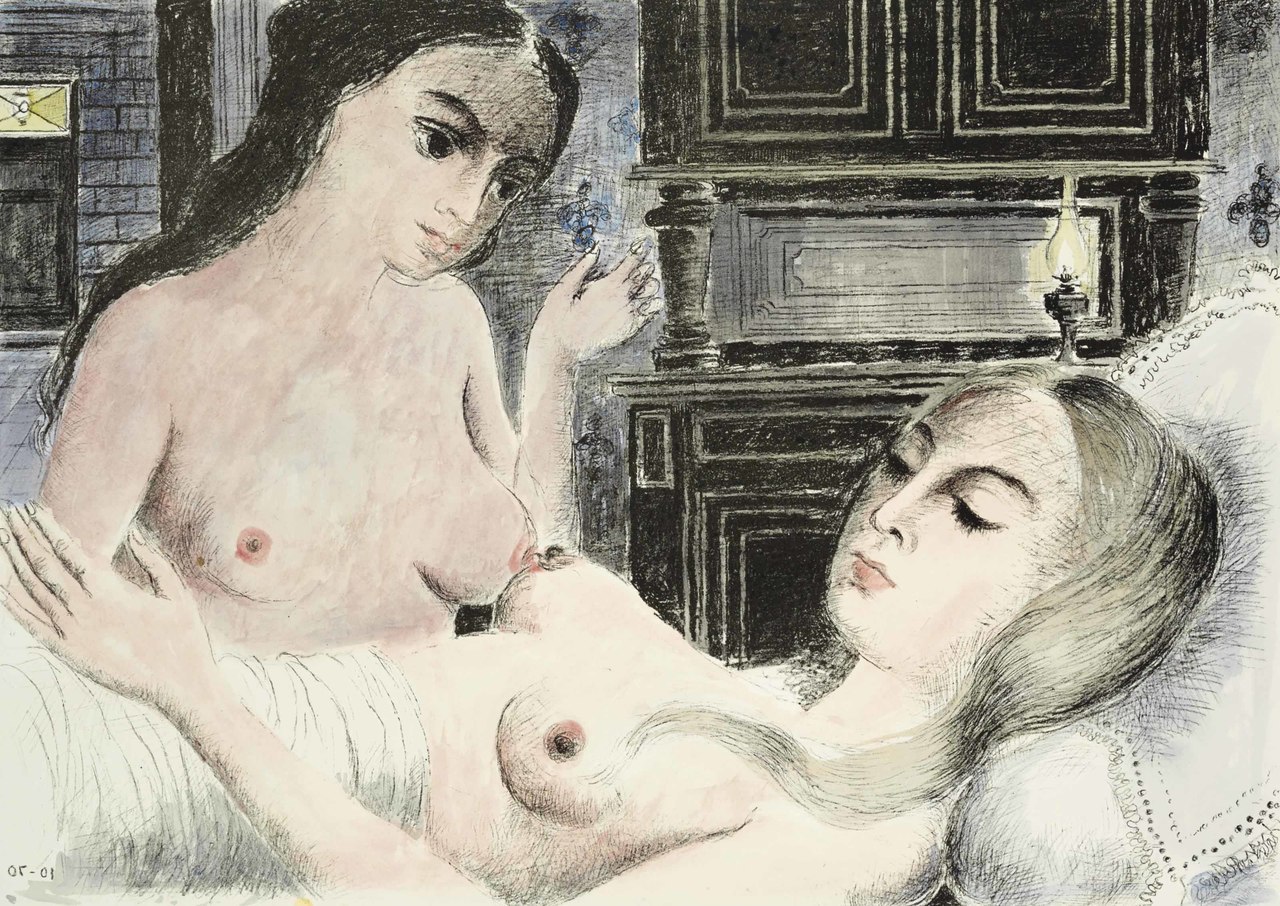 kundst:
“Paul Delvaux (Be. 1897-1994)
Le sommeil (1970)
Watercolour on lithographic base on paper (62 x 90 cm)
”
