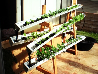 Space Saving Rain Gutter Backyard Garden<br />DIY guide: http://www.farmxchange.org/zigg-design-specs/