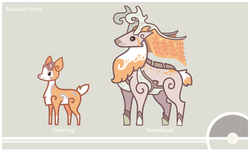 cosmopoliturtle:cosmopoliturtle:Pokemon #585-586 - Deerling,...