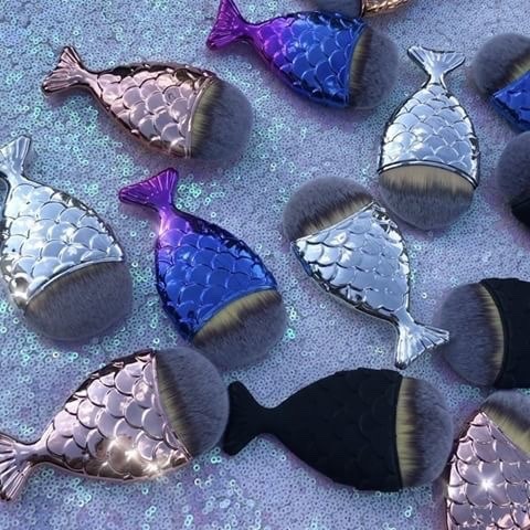 makeup brushes mermaid fantasy mystical glitter