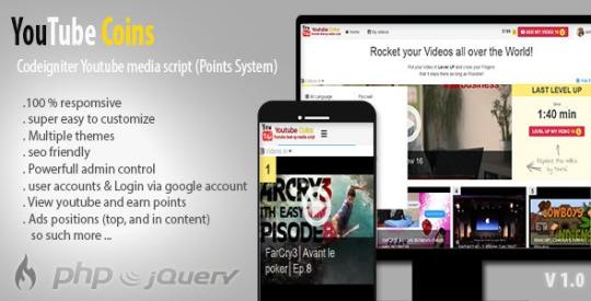 YouTube Coins v2.0.0 – (Media Script + Points System) Nulled