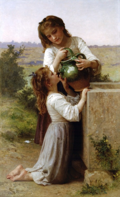 artist-bouguereau:At The Fountain, William-Adolphe...