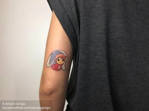 By Alican Görgü, done at Tattoom Gallery, Istanbul.... ponyo;small;fictional character;ponyo on the cliff by the sea;ghibli;tricep;tiny;cartoon;ifttt;little;ghibli character;alicangorgu;film and book;cartoon character