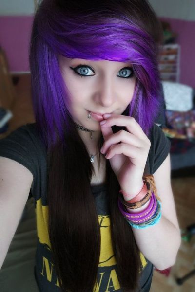 Scene Girl Purple Hair Tumblr