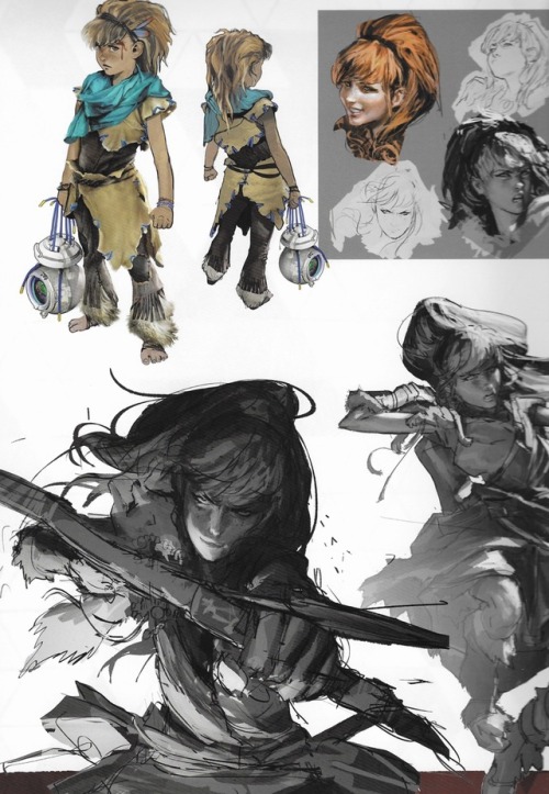 video-games-girls-play-to:Aloy concept artwork (from the art...