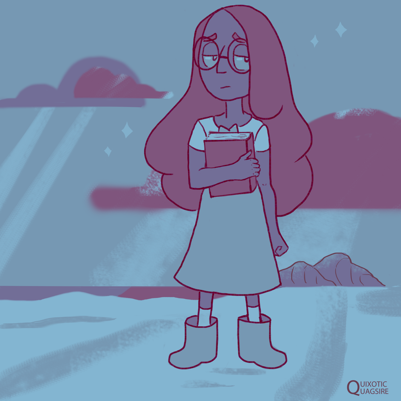 “That’s what happens when you hang out at the beach and don’t swim and don’t have friends.“
Limited color palette Connie from Season 1. I tried a few different shading styles and ended up liking it...