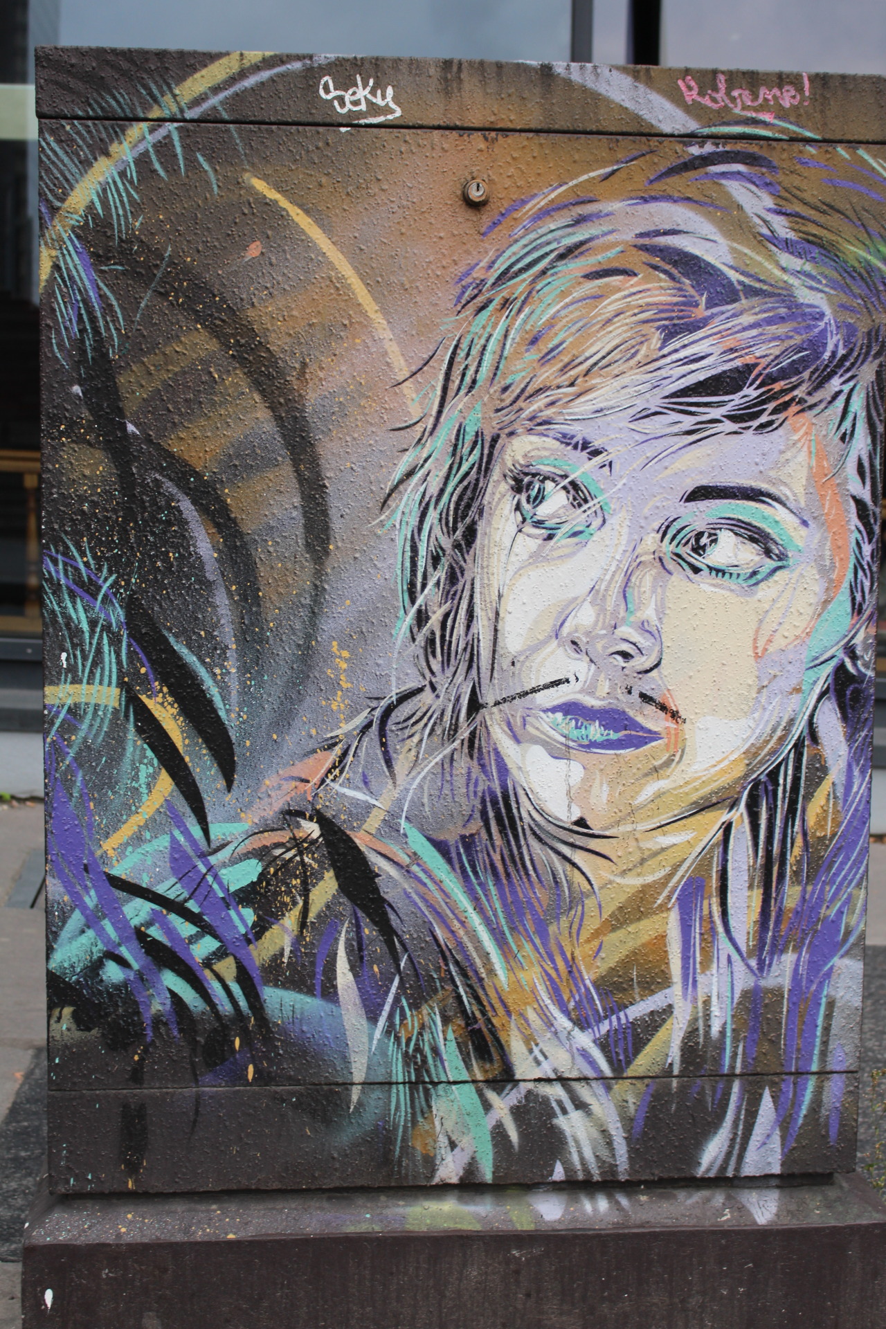 Street Walls • Stencil painting by C215 in Paris 13th district.