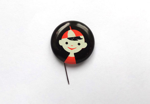 Little boy pinback button made in Estonia (buy here)