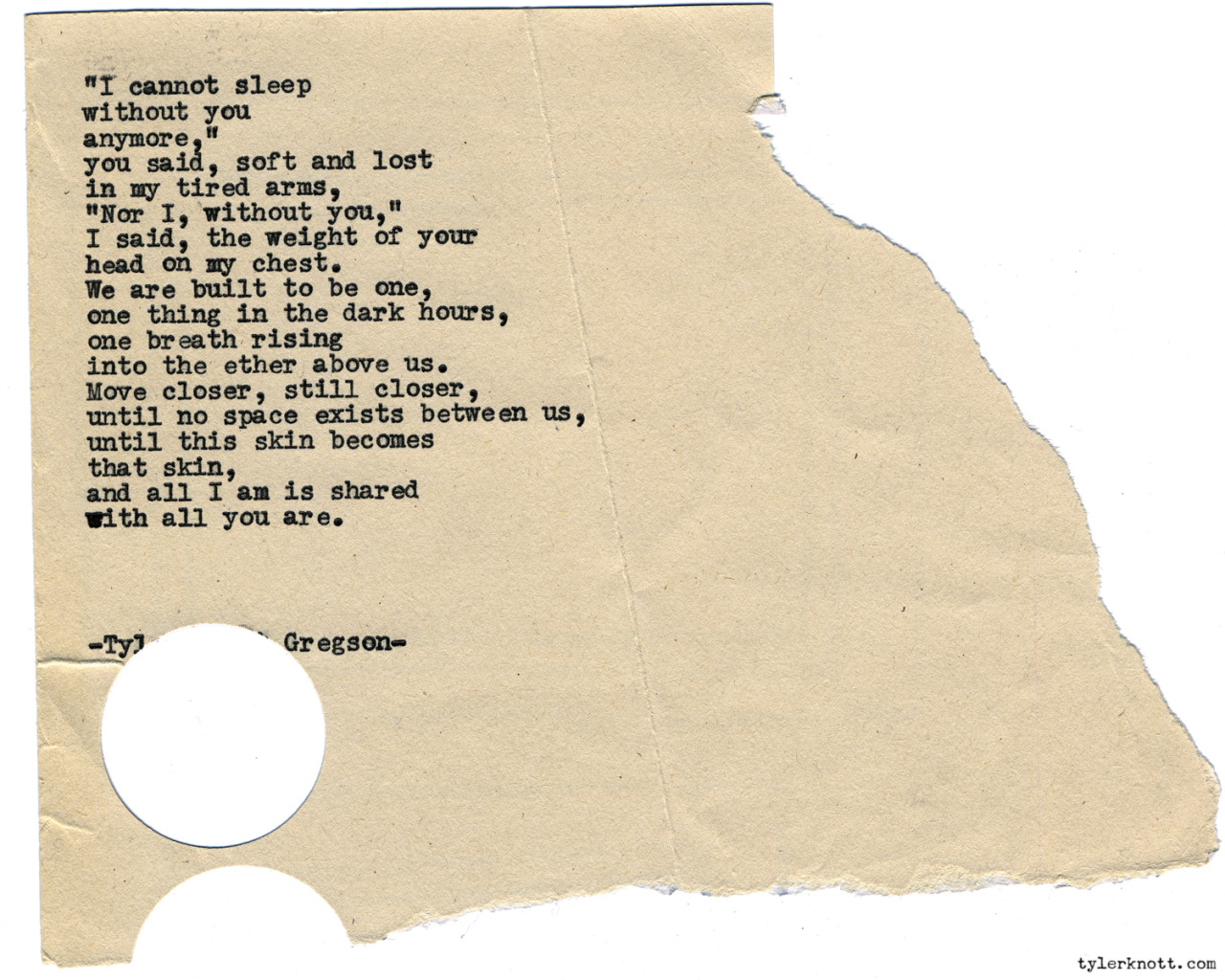 Tyler Knott Gregson — Typewriter Series #1391 by Tyler Knott Gregson...