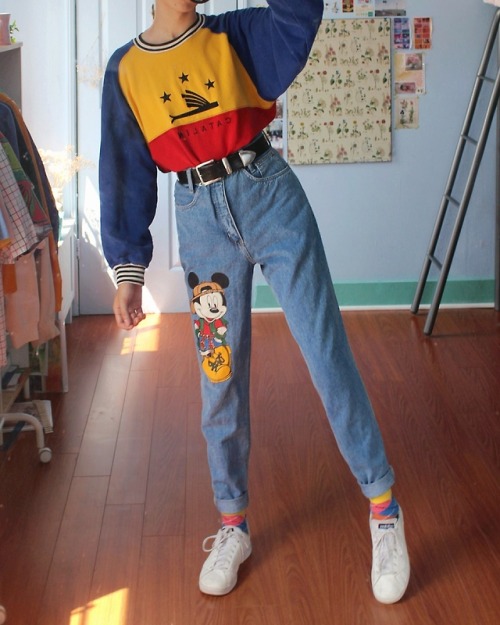 celestialyouth:got these sweaters & mickey jeans from ebay...