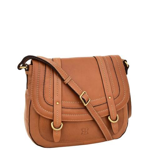 Latest Tan Leather Satchel Cross body Handbag