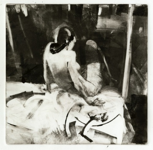 ochyming:George PrattDanielle on Bed (monotype)via...