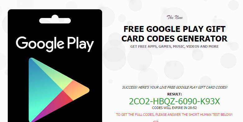 free google play code generator