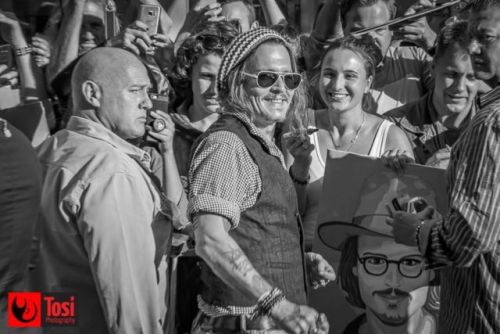 becauseitisjohnnydepp:Johnny Depp greeting fans at Kino...