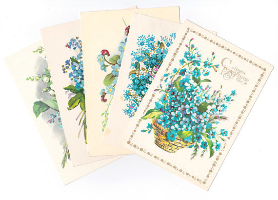 Vintage forget-me-not postcards (unused)
In my shop: http://etsy.me/2F6LyUi