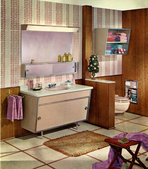 Post War Vintage From The 40s 50s 60s And 70s Satin Glide Bathroom Vanities From The 60s 