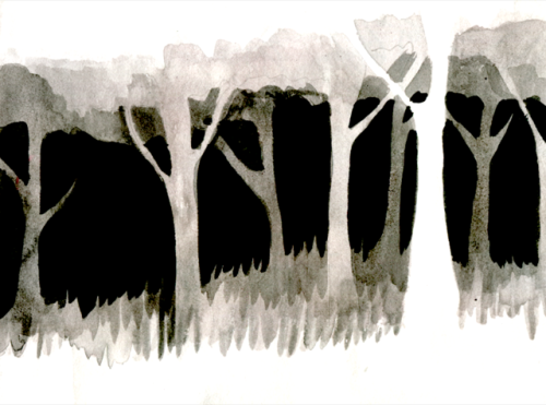 wizwoe:spooky forestwant one of my inktober paintings, CLICK...