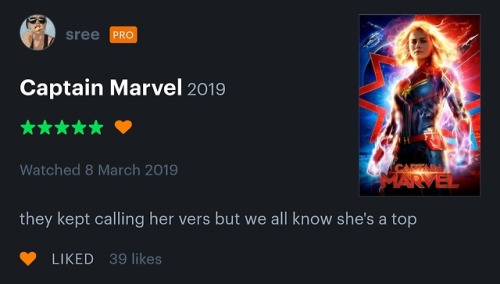 natasharomanovs:the only captain marvel review that matters