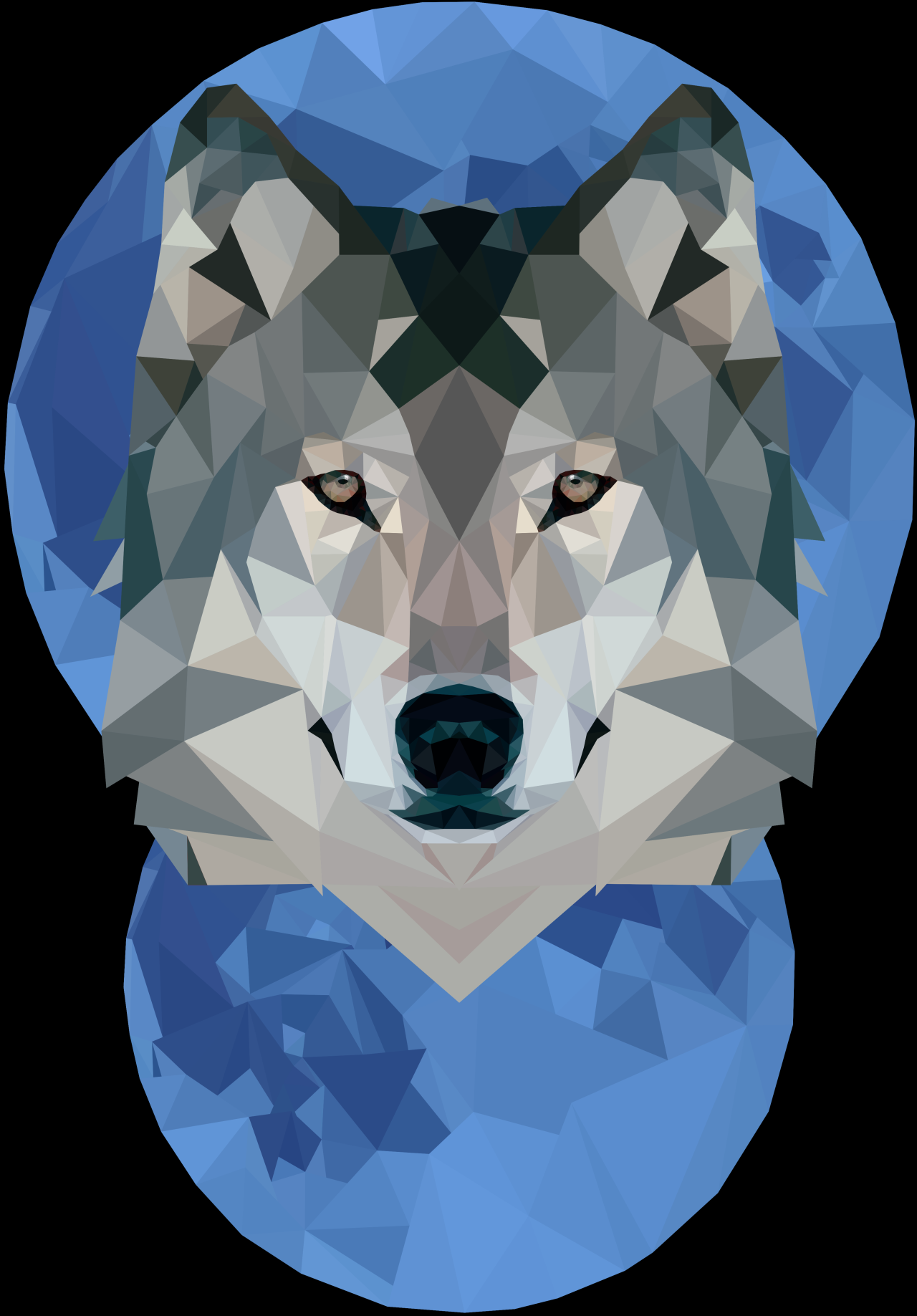 Low poly Moon+Wolf CreatedbyCurtis.blogspot.com