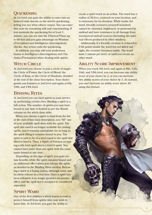 probablyottrpgideas:dnd-5e-homebrew:Witch Class by...