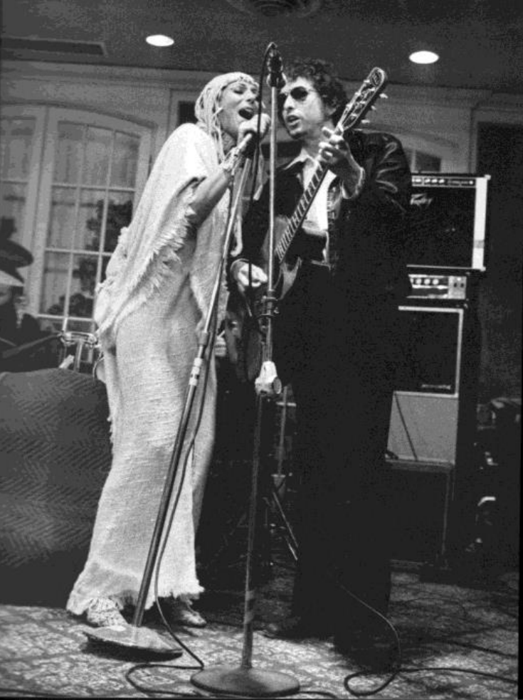 Joni 'n' Bobby — Cher and Bob Dylan, singing together at a birthday...