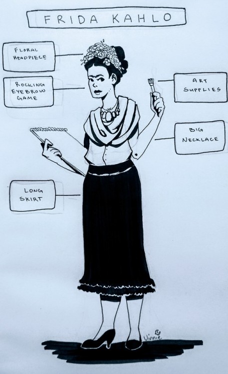 vinniedoesart:Inktober 1/31Frida Kahlo