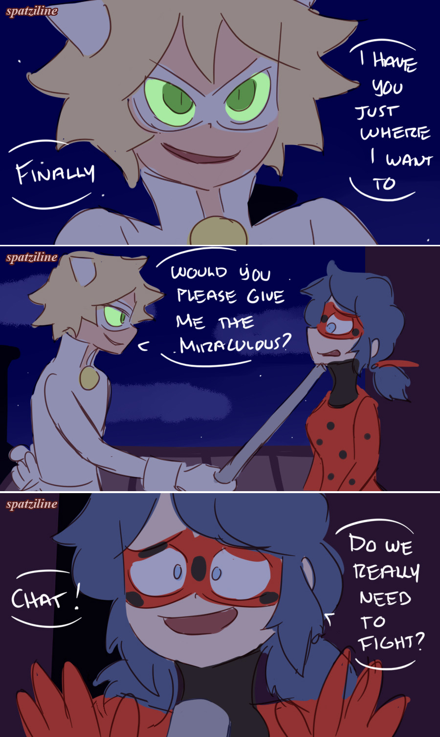 Spatziline Ladybug Vs Chat Blanc Patreon Redbubble