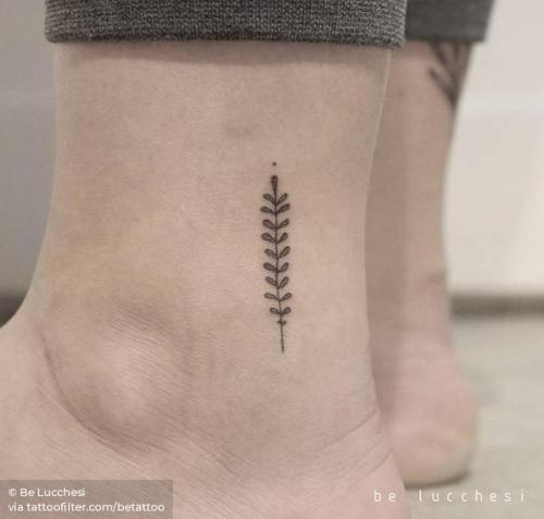 By Be Lucchesi, done in Berlin. http://ttoo.co/p/31349 sprout;flower;fine line;betattoo;small;line art;ankle;facebook;nature;blackwork;twitter;illustrative