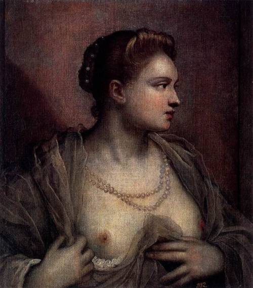 Portrait of a Woman Revealing Her Breasts, TintorettoMedium:...