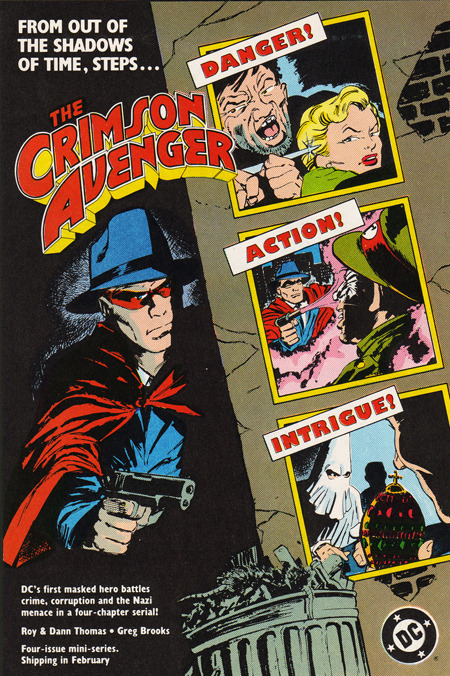 Dc Comics In The 1980s The Crimson Avenger Mini Series